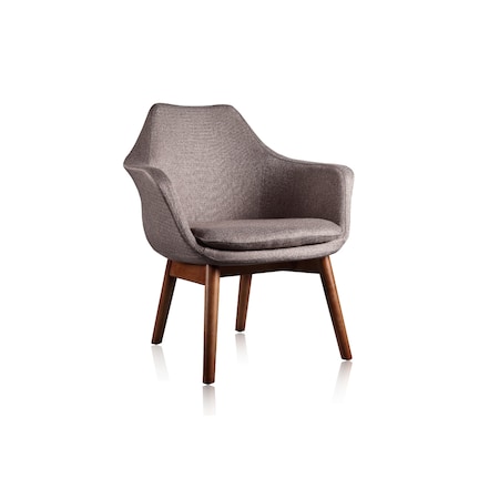 Manhattan Comfort Cronkite Accent Chair in Grey and Walnut AC026-GY